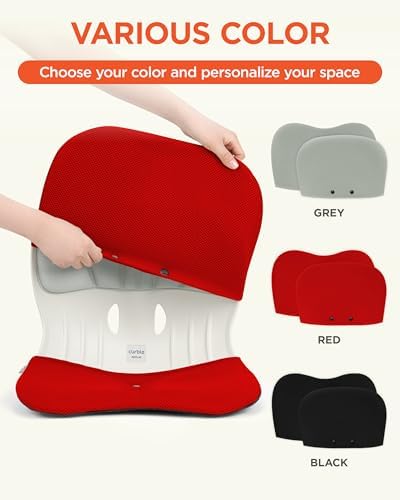 curble Wider Cover, for Wider Chair, Ergonomic Chair Back Support and Lumbar Support (Cover Red)
