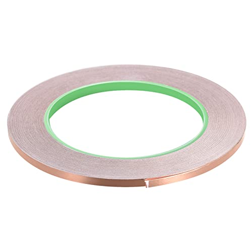 Copper Foil Tape Conductive Adhesive Double Sided, [for EMI Shielding, Stained Glass, Paper Circuits, Grounding] - 1/8"/98ft