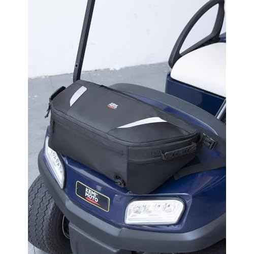 KEMIMOTO Golf Cart Cooler Bag, Fits 20-30 11oz Cans, Insulated with Drain Plug, Reflective Finish, Handy Pockets, Golf Cart Accessories Gifts for Golfers Men, Compatible with EZGO Club Car
