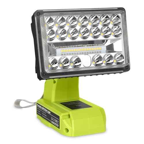 18V Light Compatible with Ryobi 18V Battery,18W 2000LM Spotlight with USB Port, Zinc Alloy 110 Degree Pivoting Head, Led Work Light Floodlight Spotlight