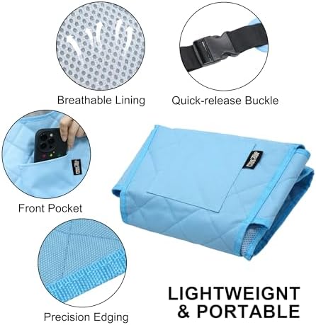 MDSTOP Wheelchair Safety Belt, Anti-Slip Wheelchair Seatbelt, Wheelchair Harness with Adjustable Secure Buckle, Medical Restraints Straps for Seniors Elderly, Patients, Disable (Blue)