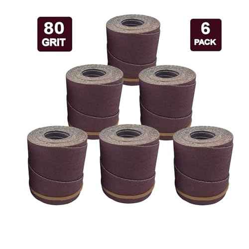 Pre-Cut Sandpaper Rolls | 80 Grit | 6 Pack | for Supermax 19-38 Drum Sander by Monarch Industrial