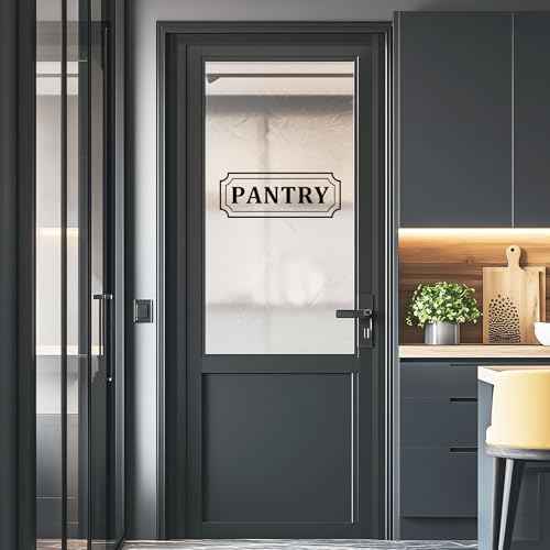 Pantry Door Decal ? Black Vinyl Sticker for Glass Pantry Door Organization, Farmhouse Kitchen Decor Pantry Sign, 10 x 3.75 Inch
