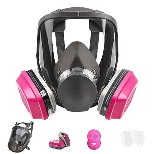 Full Face Respirator Mask with Filters 60921 & 2091£¬Reusable Gas Mask for Painting£¬Welding, Griding&Cuting | Anti-Fog, Silicone Face Seal, Dust Protection