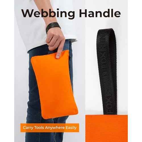 1120 Canvas Tool Pouch, Heavy Duty Small Tool Bag with Custom Zipper, Multipurpose Tool Pouches 6 Pack