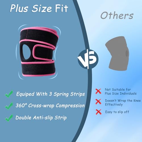 King Mills Extra Large Knee Brace Support to Knee Pain, Arthritis or Meniscus Tear. Adjustable Plus Size Knee Brace for Women and Men, Adult 2XL, Grey Black.