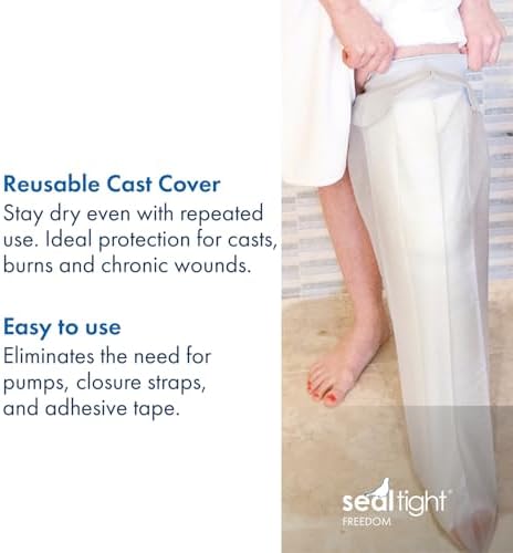 Brownmed Seal-Tight Freedom Cast & Bandage Protector - Waterproof Shower Cover for Leg Casts & Injuries - Adult