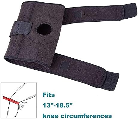 Patella Knee Brace for Arthritis Pain and Support with Side Stabilizers for Meniscus Tear, Women, Men, Acl, Running, Mcl, Tendonitis, Athletic, Lcl - Adjustable Neoprene Open Knee Sleeve -Grey
