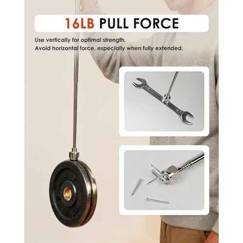 Telescoping Magnetic Pickup Tool, 32" Extendable 16LB Strong Magnet Stick Telescopic Magnetic Pick-up Tool, Magnetic Wand Retrieval Tool Unique Gift for Men, Father, Grandpa, Mechanic