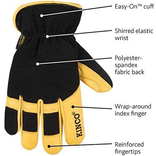 Kinco Lined Premium Hybrid Leather Work Gloves, Heatkeep¢â (Style No. 101HK)