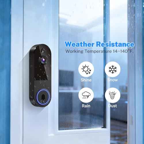 1080p Wireless Video Doorbell Camera with Receiver, AI Human Detection, 2-Way Audio, Night Vision, Cloud Storage, Real-Time Alerts, Rechargeable Battery Powered, 2.4G Wi-Fi Only