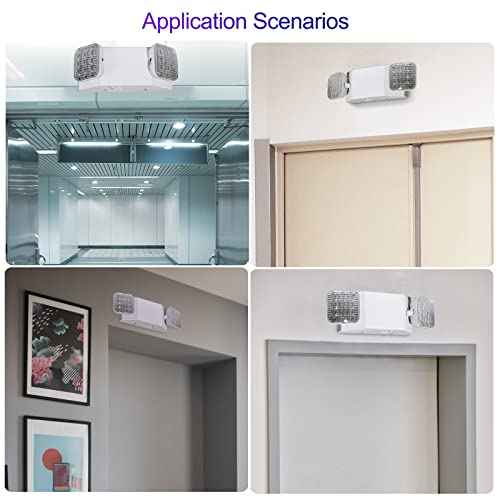 GZRUIYANG LED Emergency Lights with Battery Backup, Commercial Emergency Light Fixtures for Business Home Power Failure Emergency Exit Sign Lighting with 1.0 Meter Plug, Adjustable Square Head
