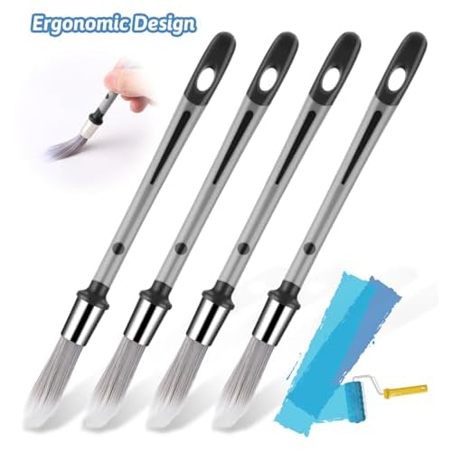 4pcs Small Paint Brush for Walls, 8.3 Inch Touch Up Tool for Baseboards Furniture, and House Wall Corners