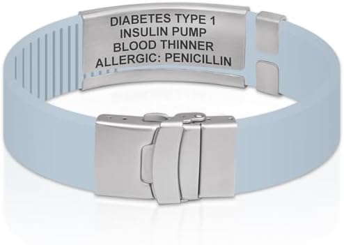 Divoti Custom Engraved Medical Alert ID Bracelet – Dual-Sided Laser Etching, Silicone Wristband, Stainless Steel Security Clasp – Adjustable & Trim-to-Fit – Emergency Medical Info Band for Men & Women