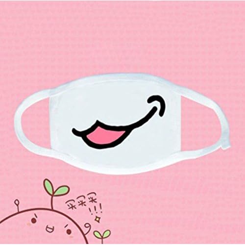 6 Pack Mouth Mask, Unisex Cotton Super Cute Fashion Face Mask Anti-Dust White for Boys and Girls