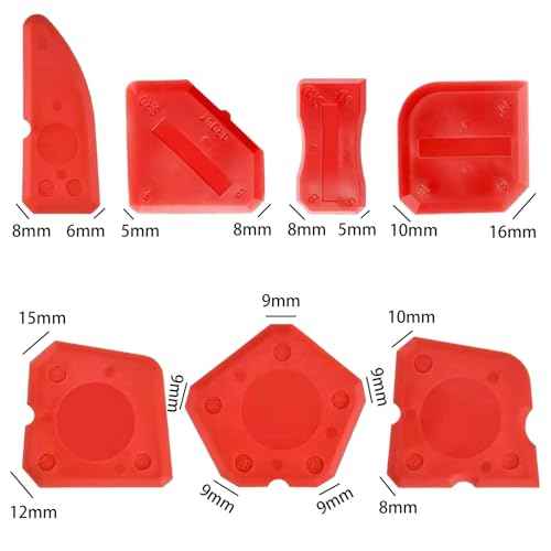 Caulking Tool, 12 Pieces Silicone Sealant Finishing Grout Tools Kit,Caulk Remover Tool,Hand Caulk Removal Tool for Kitchen Bathroom Floor Window Sealant Sealing Sink Joint,Reuse and Replace (Red£©