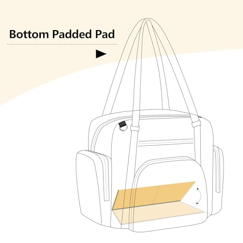LoDrid Nurse Tote Bag with Padded Bottom for Home Health & Work, Zip-Top Closure, 15.6" Laptop Layer, Multiple Pockets for Nurse Supplies
