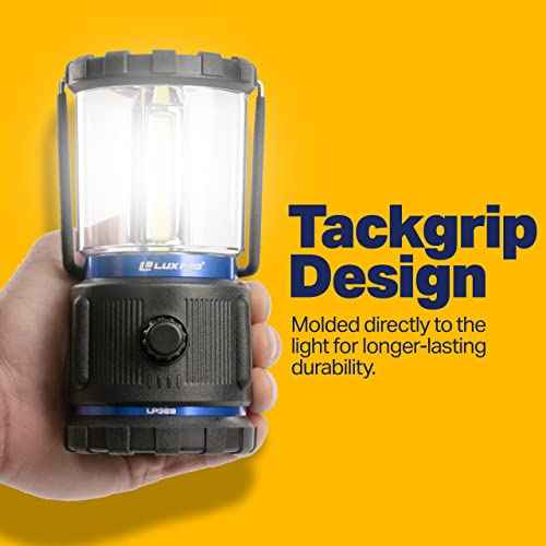 LUXPRO 3C Rugged 750 Lumen LED Lantern - Battery Powered for Up to 90 Hours of Use - Dimmable LED Light with IPX4 Water-Resistant Rating