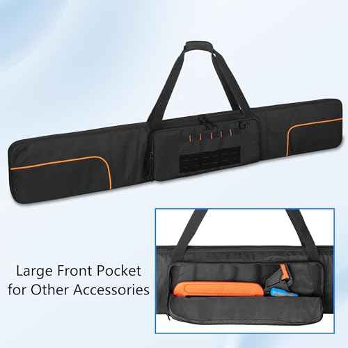 Padded Carrying Bag for 2pcs Track Saw Guide Rail - Up to 59", Storage Bag with Large Zipper Pocket Compatible with Milwaukee/Dewalt/Makita/Festool Track Saw Guide Rail, Black (Bag Only)