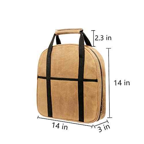 Denifiter Waxed Canvas Cable Bag, Multifunctional Repair Bag Heavy Duty Tool Bag, Waterproof (Khaki)