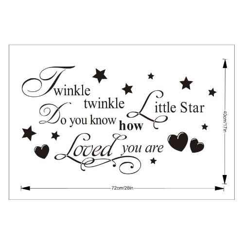 Twinkle Little Star Do You Know How Loved Are - Girl's or Boy's Room Kids Baby Nursery - Vinyl Wall Decal, Lettering Art Letters Decor, Quote Design Sticker, Saying Decoration