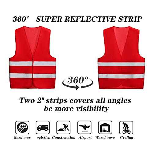 10 Pack Mount Marter Safety Reflective Vest for Outdoor Operator and Sportsmen
