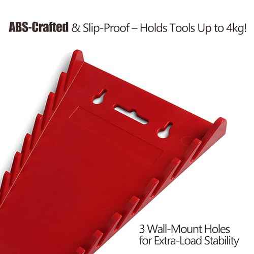 2 Pack Magnetic Wrench Organizer with Free Cleaning Cloth & 4 Screws 24 Slots Tool Tray for SAE (1/4"-1-1/16") & Metric Ultra-Thin 0.2¡± Design, Hanging Holes & Rare Earth Magnets