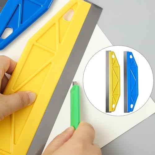 Painter's Trim Guard 12 Inch Paint Shield for Trim, 2 Pcs Painting Edger Tool for Walls, Professional Paint Cutting Edge Tool for Precise Trimming(Yellow+Blue)