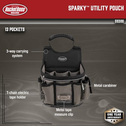 Bucket Boss - Sparky Utility Pouch, Pouches - Professional Series (55300), Gray