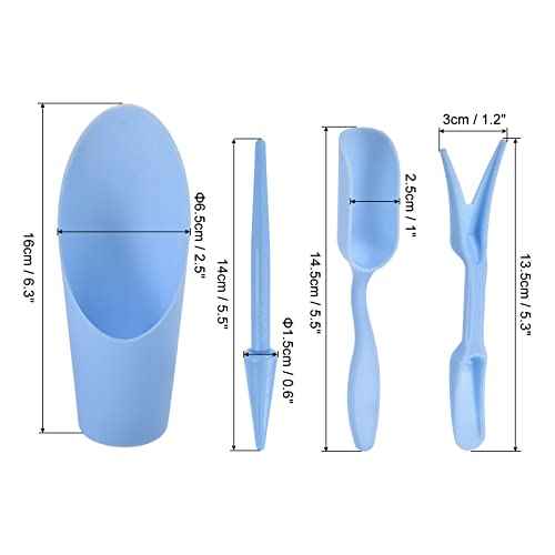 MECCANIXITY Garden Shovel Hand Tools Transplanting Succulent Cultivation Digging Scoops Kits, Blue