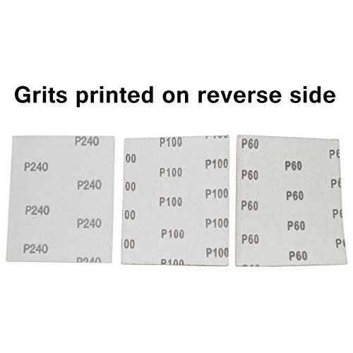 60 Sandpaper 1/4 Sheets for Palm Sanders - Includes 20 of 60 Grit, 20 of 100 Grit, and 20 of 240 Grit by SciencePurchase