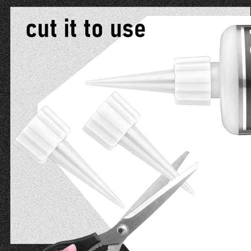 Loopeer 24 Pcs 312 Extra Tips for Ca Glue Snip Tip Applicator Tips Cap Plastic Glue Micro-Tips Extender Precision Applicator for Ca Bottle Adhesive Tubes Dispensing DIY Crafts(White)