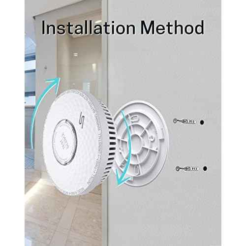 Ecoey Smoke Detector Carbon Monoxide Detector Combo, 10-Year Battery Combination Smoke Carbon Monoxide Alarm, Fire and CO Alarm with Test and Silence Function,1 Pack