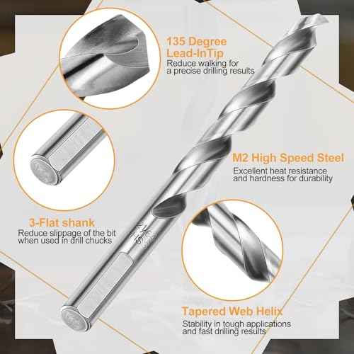 1/8-27 Npt Tap 21/64 Drill Bit, M2(6542) High Speed Steel Tap and Drill Bit Sets for Accurate Threads, Assorted Plumbers Mechanics DIY Thread Cutting Tools