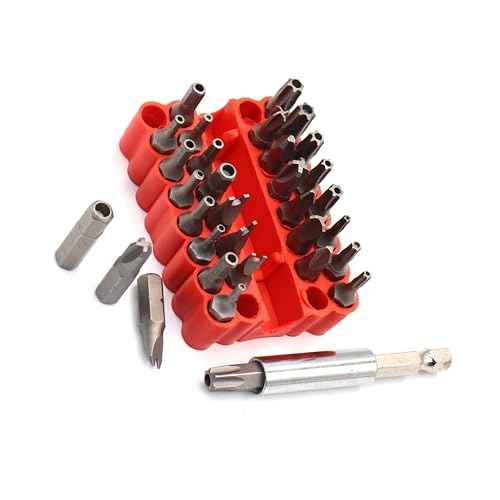 Castuvy 33 pcs Screwdriver Bit Set, Security Bit Tamper Proof Set of 1/4" Shank, Torx Screwdriver Bit, Star Screwdriver Bit with Holder