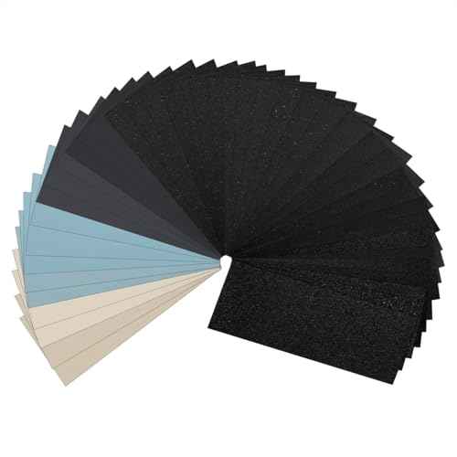 Sandpaper 36 Sheets 280/320/400/600/800/1000/1500/2000/3000 grit Assorted Wet Sanding Paper Automotive Sandpaper Assortment, for Car Wood Metal Furniture 9x3.6 Inch