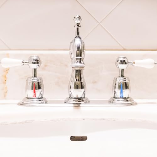 40 Pcs Hot and Cold Stickers, Waterproof Faucet Stickers Hot and Cold Water Indicator, Self-Adhesive Faucet Labels for Kitchen Bathroom Shower Panel Faucets