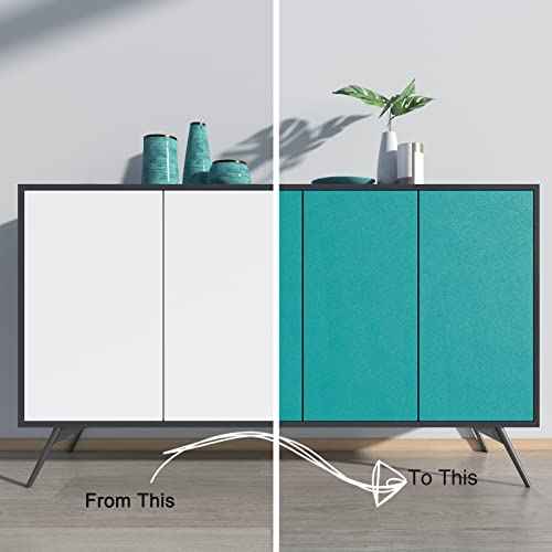 Decotalk Green Peel and Stick Wallpaper for Cabinets Contact Paper Green Wallpaper Removable Contact Paper Self Adhesive Wall Paper Roll Teal Wallpapers Solid Color Vinyl Wallpapers Modern 12"x120"
