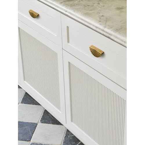 10 Pack Antique Brass Cabinet Pulls Cup Flat Vintage Drawer Pulls Kitchen Cupboard Bathroom Dresser Cabinet Hardware Handles Zinc Alloy