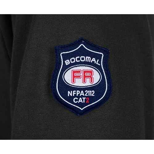 BOCOMAL FR Shirts Henley 7oz Midweight Fire Resistant Clothing NFPA2112 CAT2 Men's Flame Retardant Work Shirt