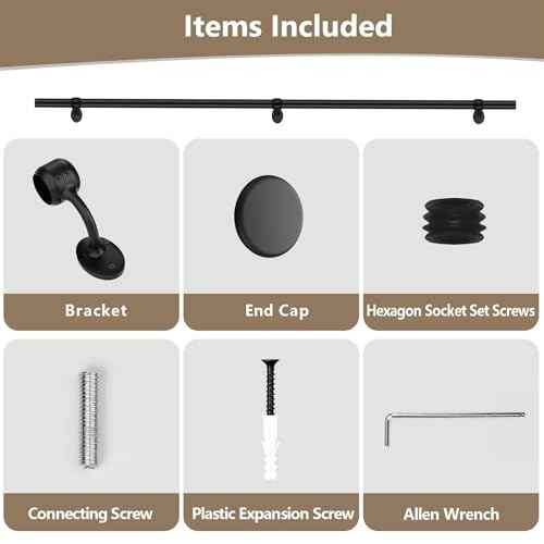 Stair Railing Indoor 6 Feet Hand Rails for Indoor/Outdoor Steps 1.5" Round Porch Railing Wall Mount Aluminum Hand Rails for Indoor Stairs Industrial Staircase Handrails