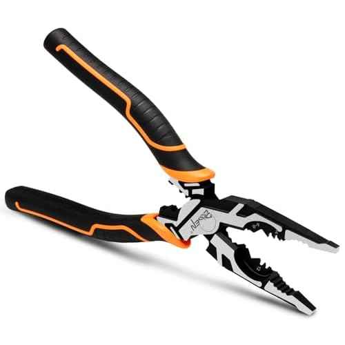 DISEN Electrical Pliers 9", Multifunctional Combination Needle-Nose Pliers with Stripping, Cutting, Screwing, Crimping and Winding Function