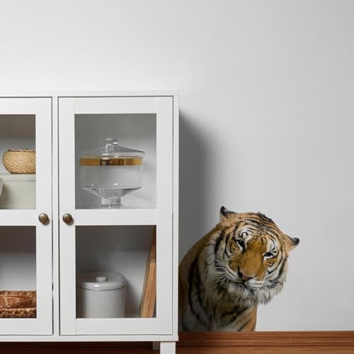 Realistic Tiger Wall Decal, Safari Jungle Animal Window Wall Sticker for Nursery, Kids Room, Bedroom or Wildlife Themed Decor