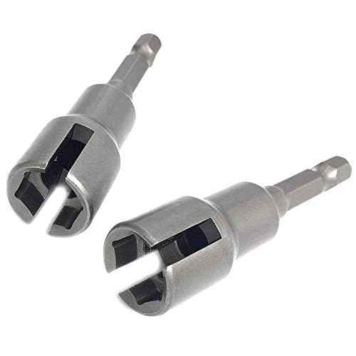 (2pc) Power Wing Nut Driver Set,Slot Wing nuts Drill Bit Socket Wrenches Tools Set,1/4" Hex Shank Drills Bits for Panel Nuts screws bolt