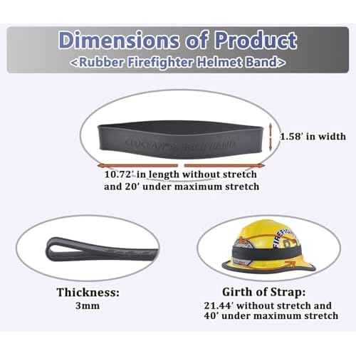 Firefighter Helmet Band And Wedge Combo, Sturdy 6061-T6 Aluminum Wedge for Firefighter to Pair Halligan Pro-bar and Fubar Tool, Elastic and Enhanced Rubber Fire Helmet Strap to Hold Firefighting Tools