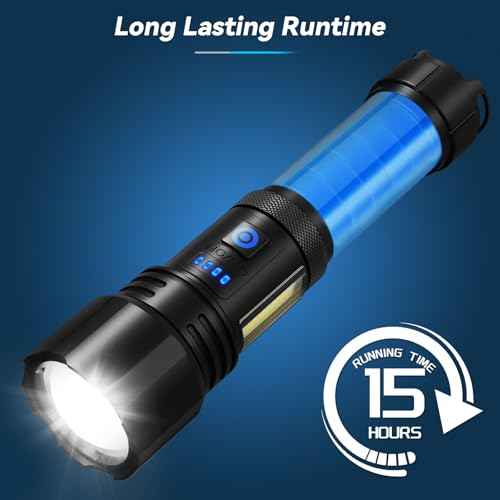 Flashlight Rechargeable Flashlights High Lumens, 99,000 LM Bright LED Flashlight Powered Flash Light, USB Rechargeable Flashlights & Waterproof Handheld Flash lights for Home Camping Hiking(2 Pack)