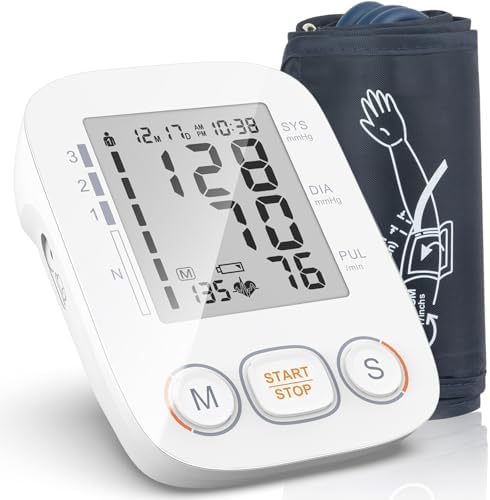 Blood Pressure Monitor for Home Use, Upper Arm Blood Pressure Machine with Large Cuff, Blood Pressure Machine, Adjustable Arm Cuff 8.7"-16.5",Large Display, 2 * 500 Readings Memory