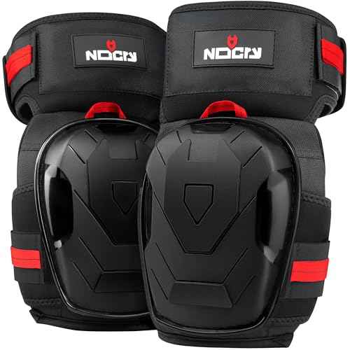NoCry Professional Gel Knee Pads for Work ? Heavy Duty Anti-Slip Cap, Extra Dual-Layer Foam and Cushion, Reinforced Adjustable Non-Slip Straps, Built-in Hangand Pull Loops, Fits Men Women, Black