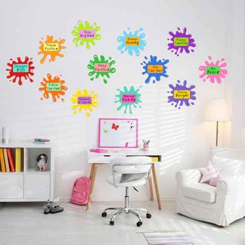Large 11" Motivational Inspirational Floor Stickers for Classroom Decorations, Positive Saying Hopscotch Game Floor Decals, Back to School Wall Decor Sticker Decal for Kindergarten Preschool (B)