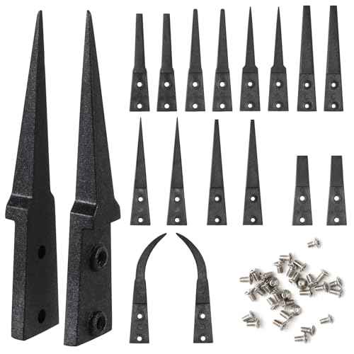 FEITA Anti Static Precision Tweezers ESD-Series Replacement Pointed, Curved & Flat Head, ESD Stainless Steel Twizzers Replaceable Carbon Fiber Plastic Tips With Locking Screws (8Types Each 1Pair)